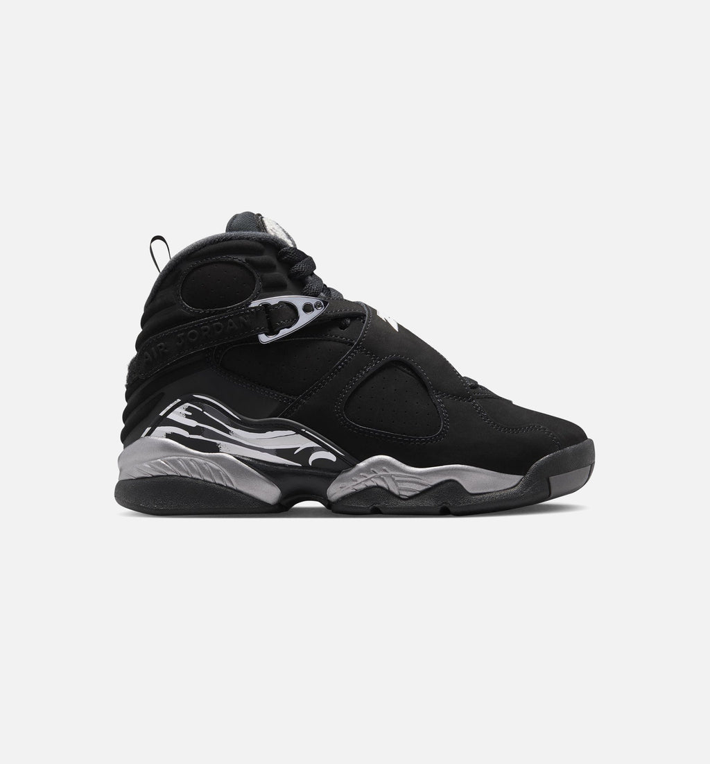 Air Jordan 8 Retro Chrome | Grade School Lifestyle Shoe | Black/White/Light Graphite