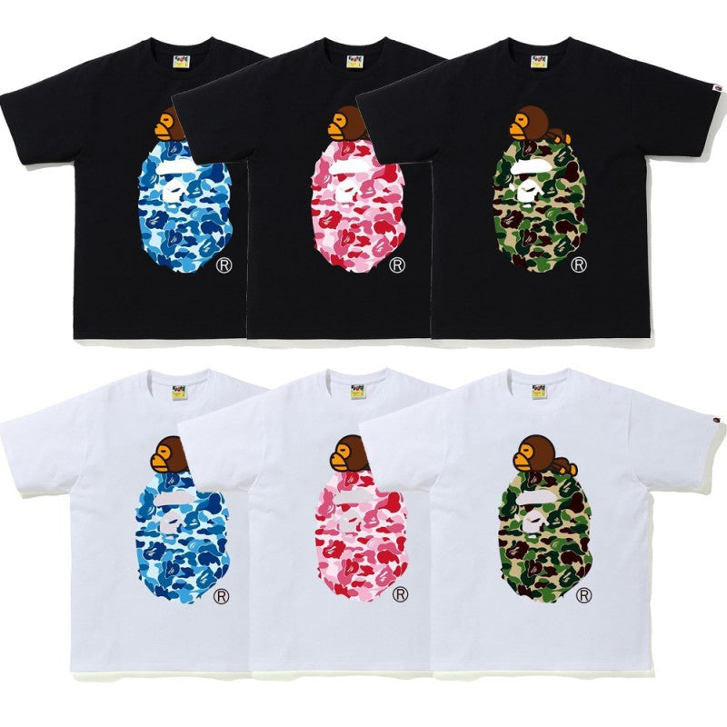 Bape Multi Pattern Camo Ape Head Graphic Oversized Tee Streetwear