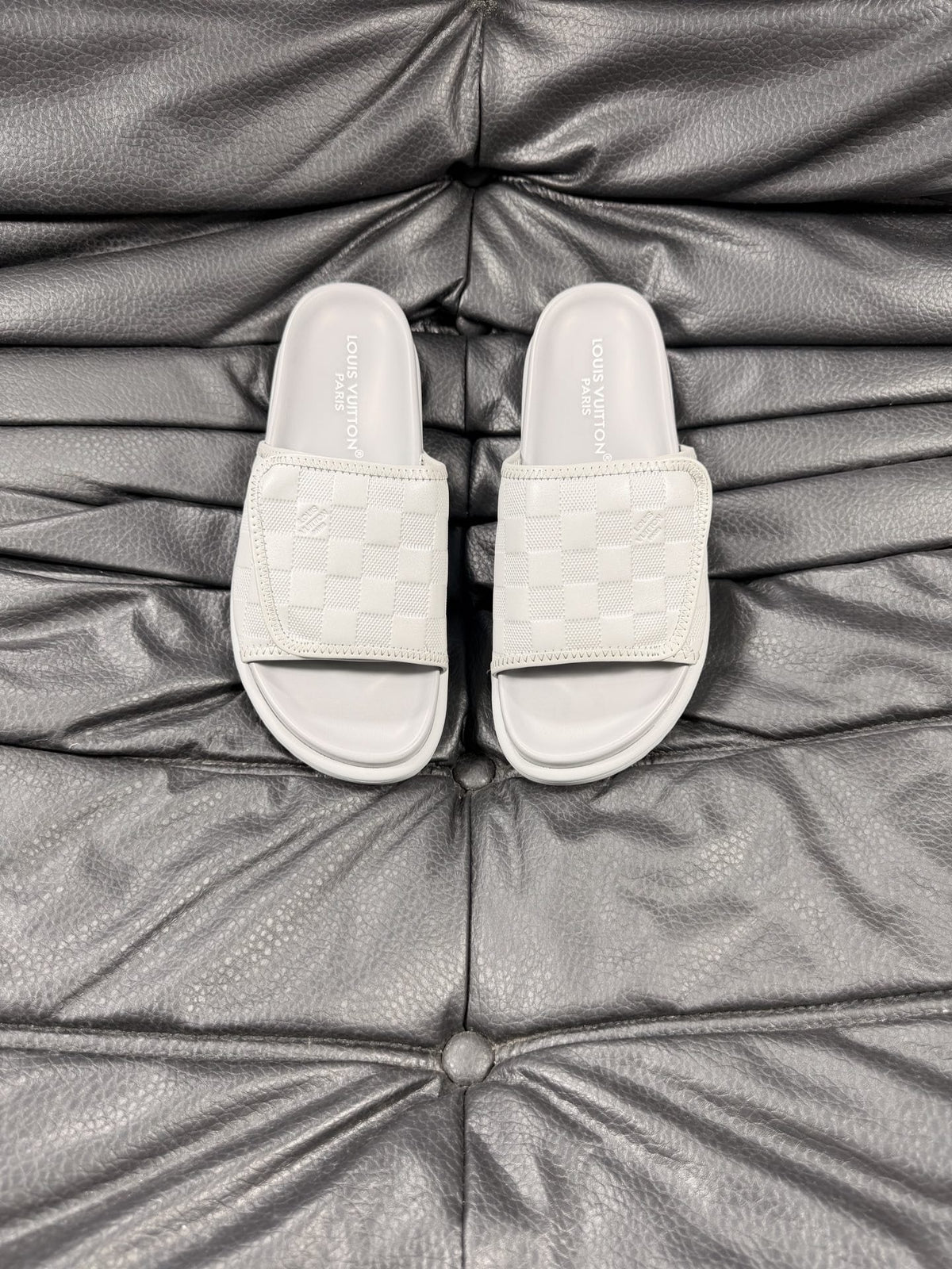 Louis Vuitton Woven Strap Slide Sandals - Slip-On Construction